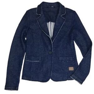 Tommy Hilfiger distressed denim look blazer jacket  one button size XS